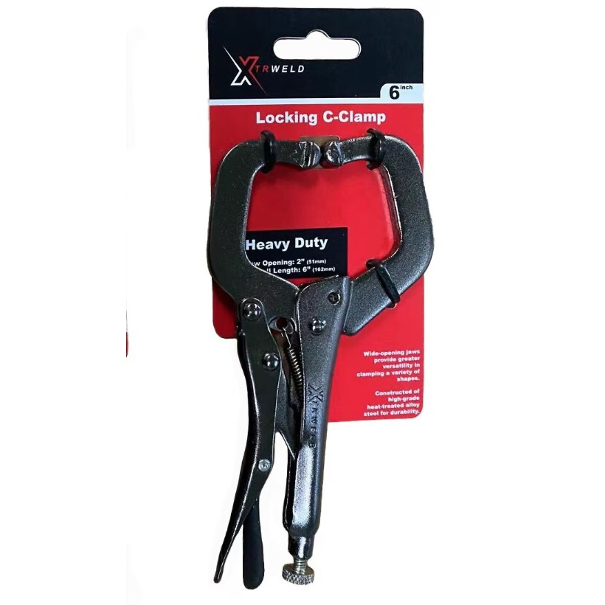 XTRweld Welding Pliers - 11in., C-Locking, Steel, Black Nickel Chrome, Model# XTRTPLR11RT
